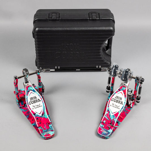 TAMA 50th Anniversary HP900PWMCS Power Glide Twin Pedal, Coral Swirl