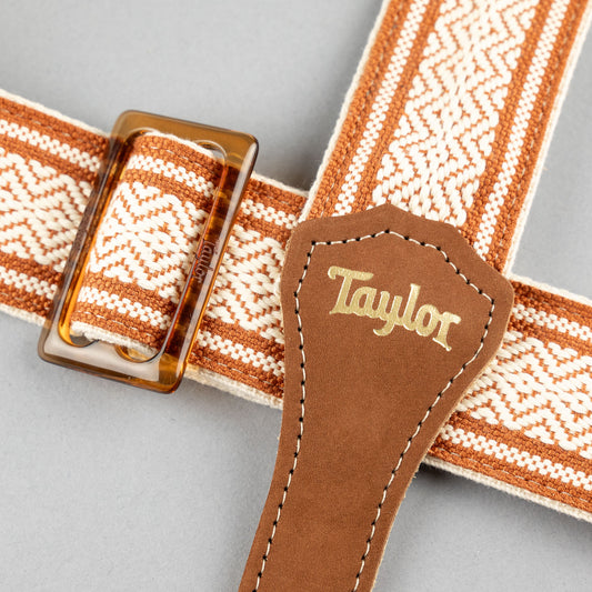 Taylor 2" Academy Strap, Jacquard Cotton, White/Brown