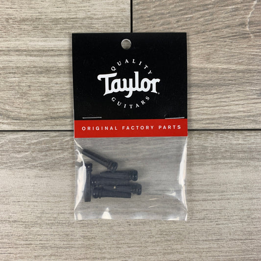Taylor Ebony Bridge Pins w/Abalone Dots, 6-Pack