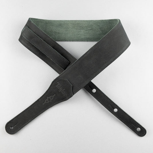 Taylor Gemstone 2.5" Sanded Leather Guitar Strap, Black