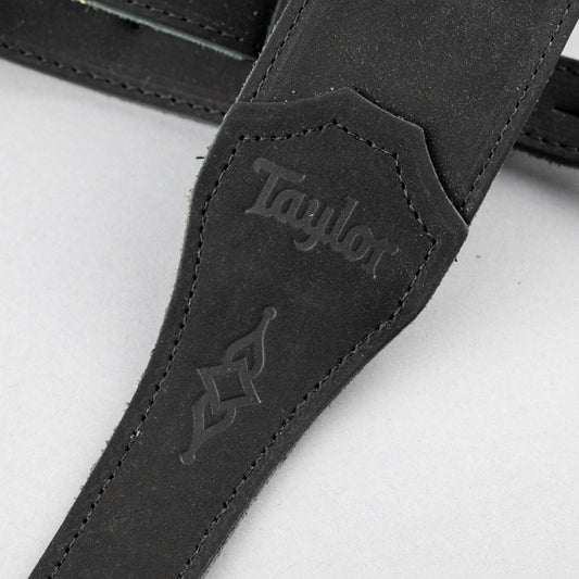 Taylor Gemstone 2.5" Sanded Leather Guitar Strap, Black