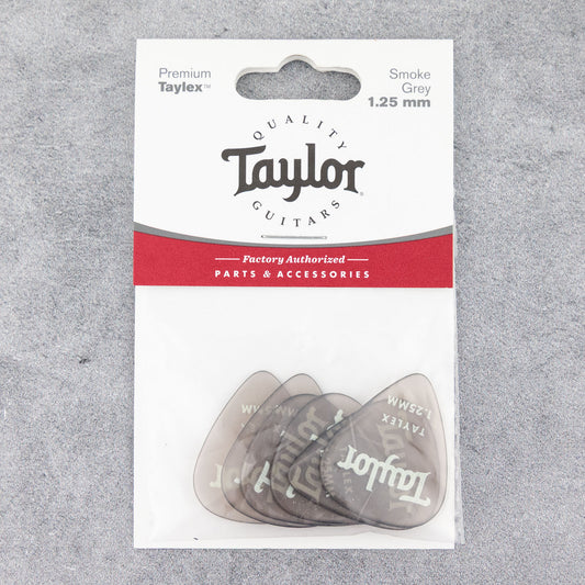 Taylor Premium 351 Taylex Picks, 1.25mm, Smoke Grey, 6-Pack