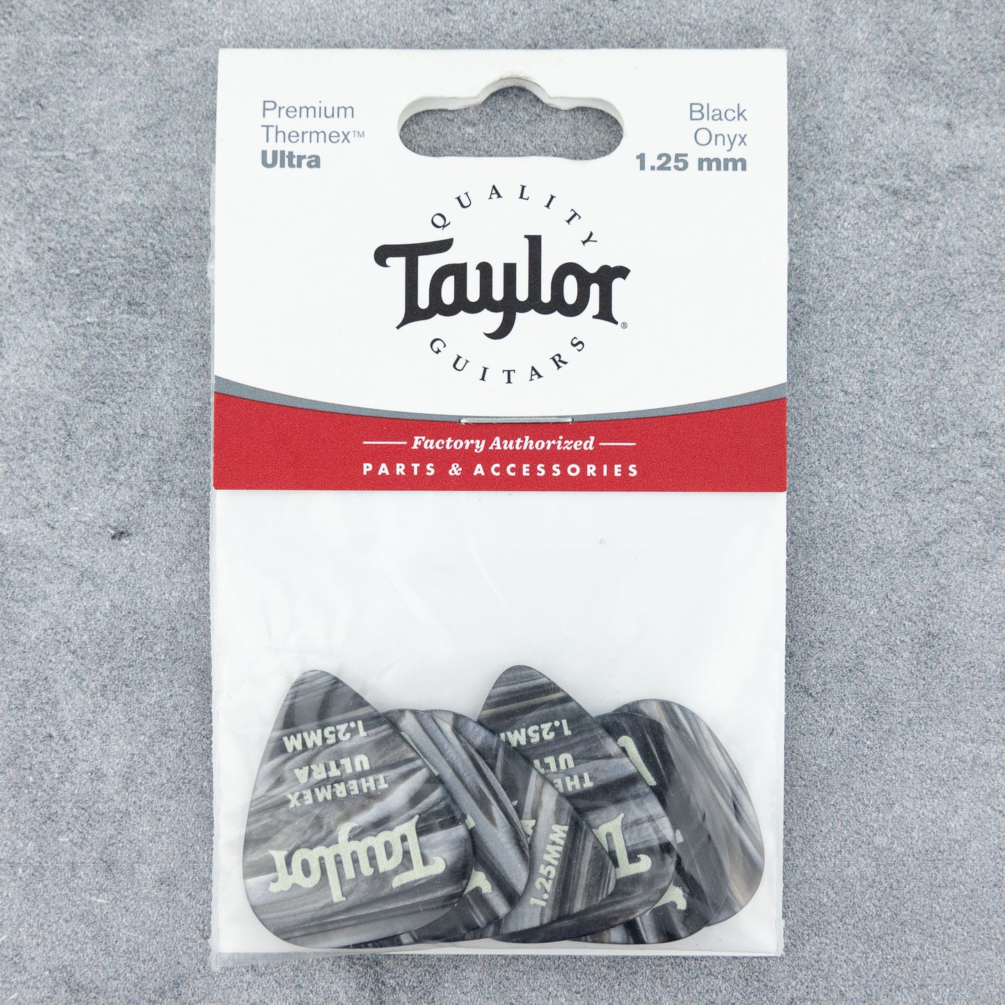 Taylor Premium 351 Thermex Ultra Picks, 1.25mm, Black Onyx, 6-Pack
