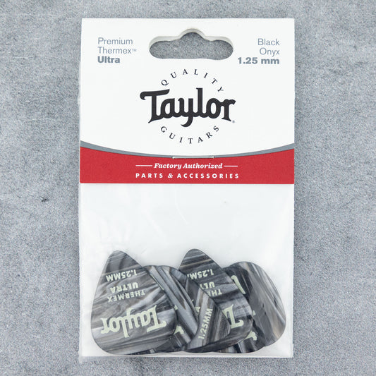 Taylor Premium 351 Thermex Ultra Picks, 1.25mm, Black Onyx, 6-Pack
