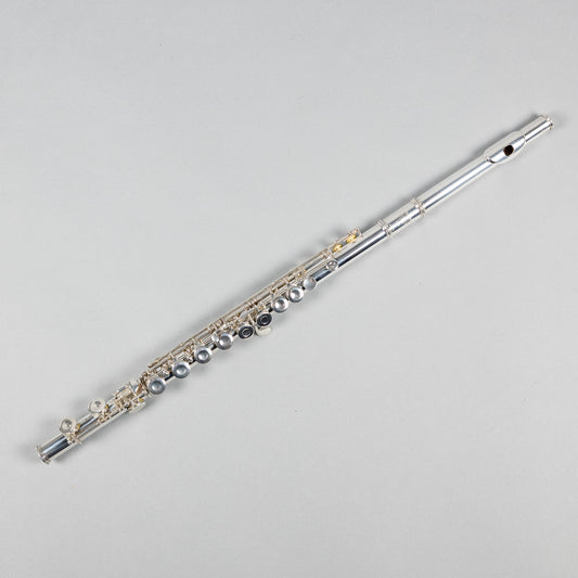 Used H. Bettoney Sterling Silver Closed Hole Flute W/Case