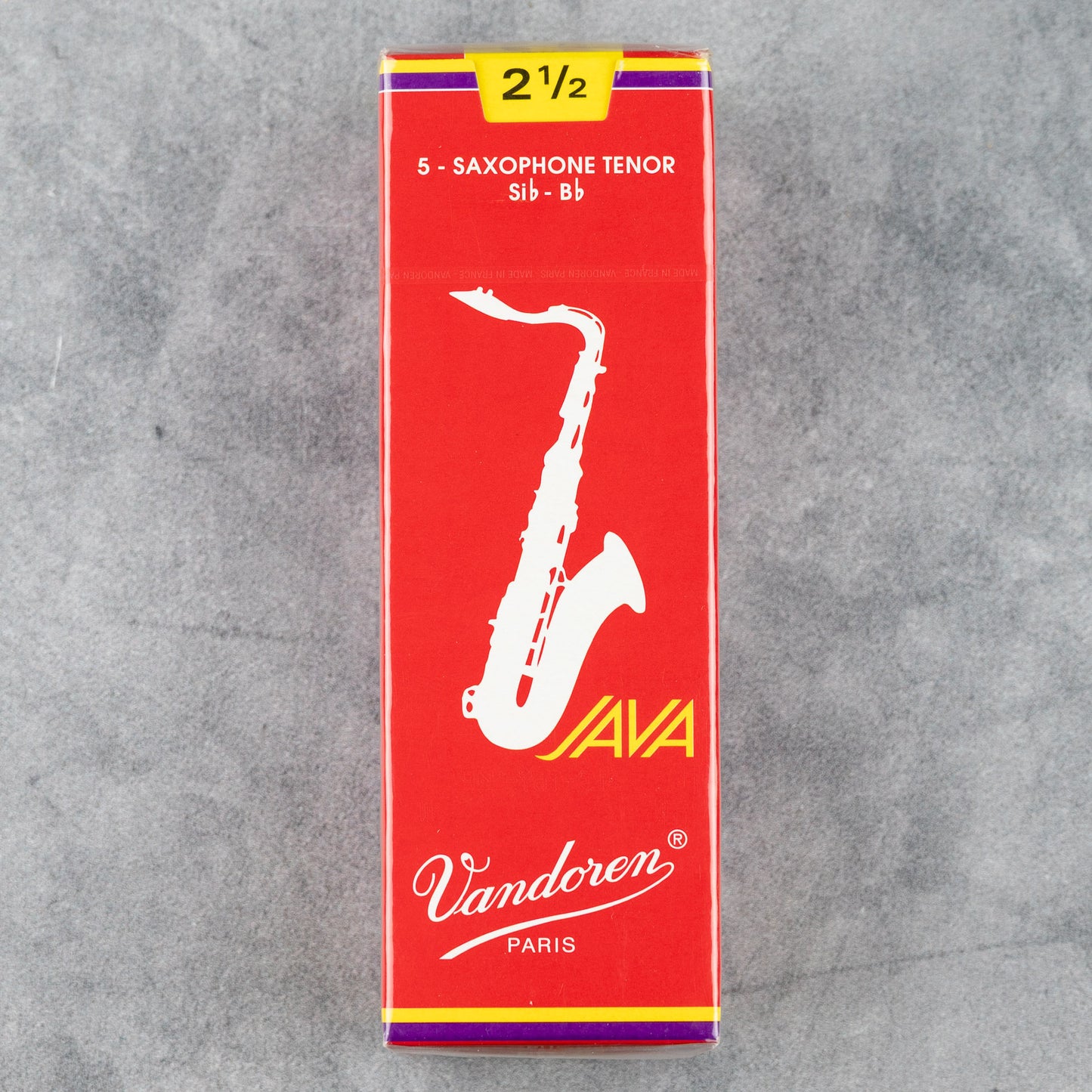 Vandoren Java Filed Red Cut Tenor Sax Reeds, Strength 2.5  (Box of 5)
