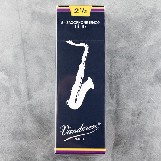 Vandoren Traditional Tenor Sax Reeds, Strength 2.5 (Box of 5)