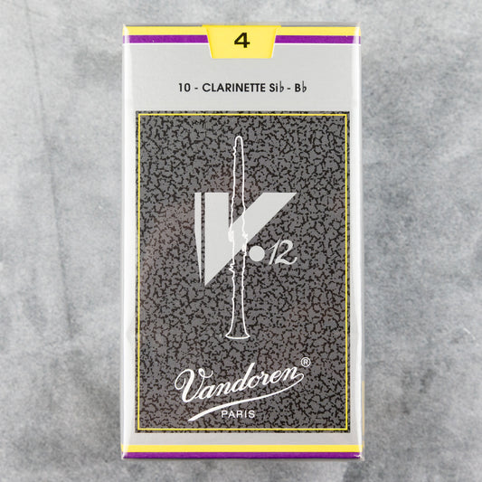 Vandoren V12 Bb Clarinet Reeds, Strength 4 (Box of 10)