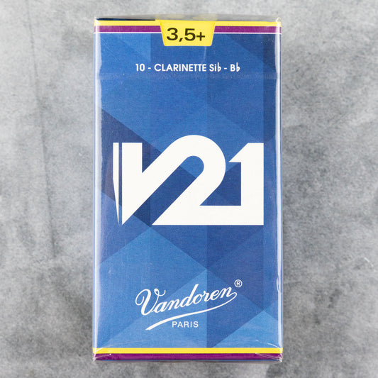 Vandoren V21 Bb Clarinet Reeds, Strength 3.5+ (Box of 10)