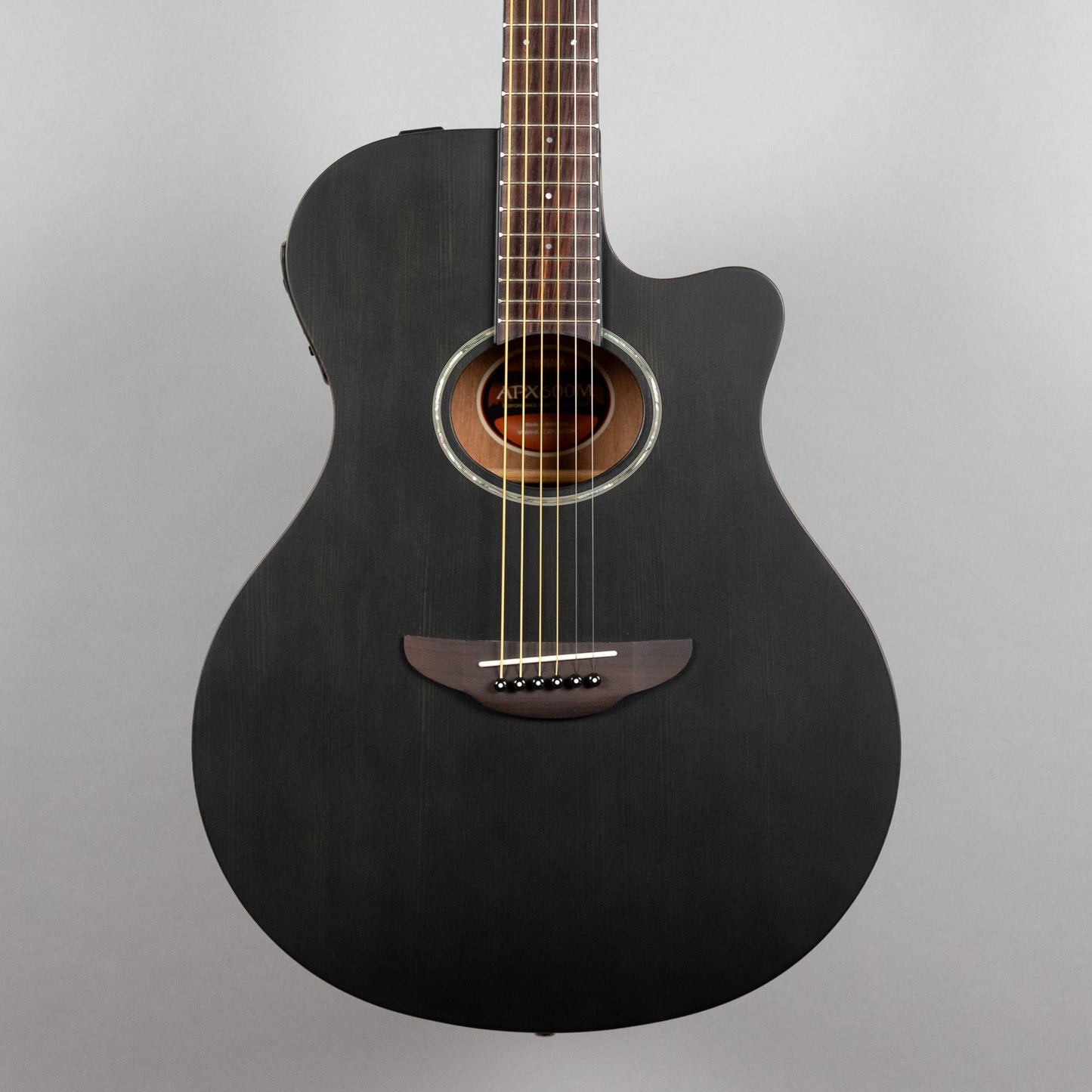 Yamaha APX600M Thinline Acoustic Guitar, Smokey Black (Matte)
