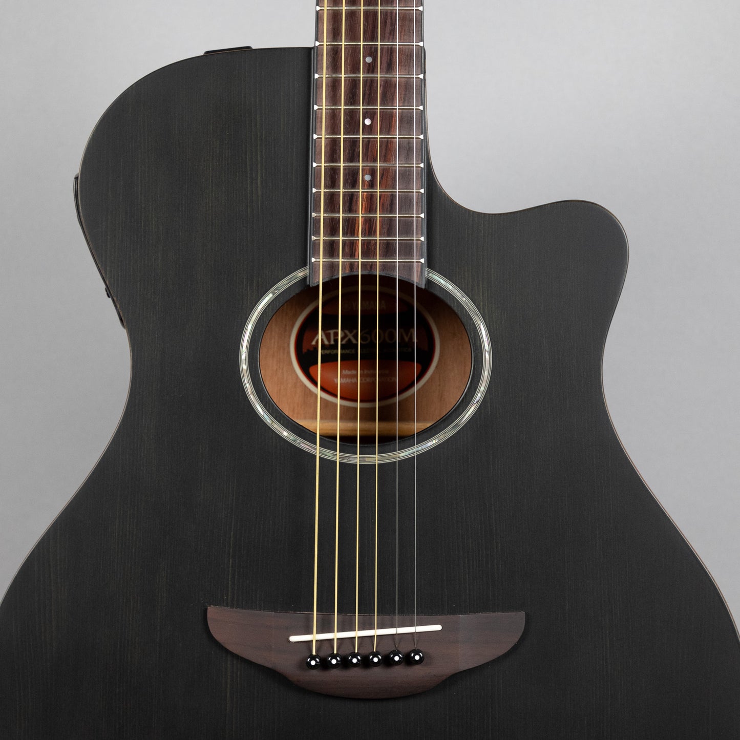 Yamaha APX600M Thinline Acoustic Guitar, Smokey Black (Matte)