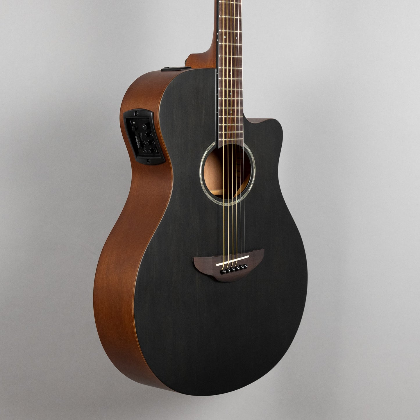 Yamaha APX600M Thinline Acoustic Guitar, Smokey Black (Matte)