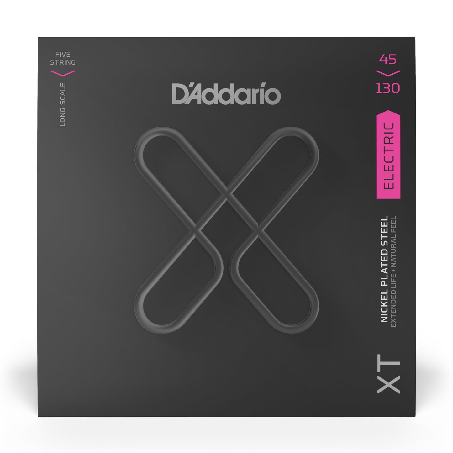 D'Addario XTB45130 XT Bass Nickel Plated Steel, Regular Light, 5-String Long Scale, 45-130