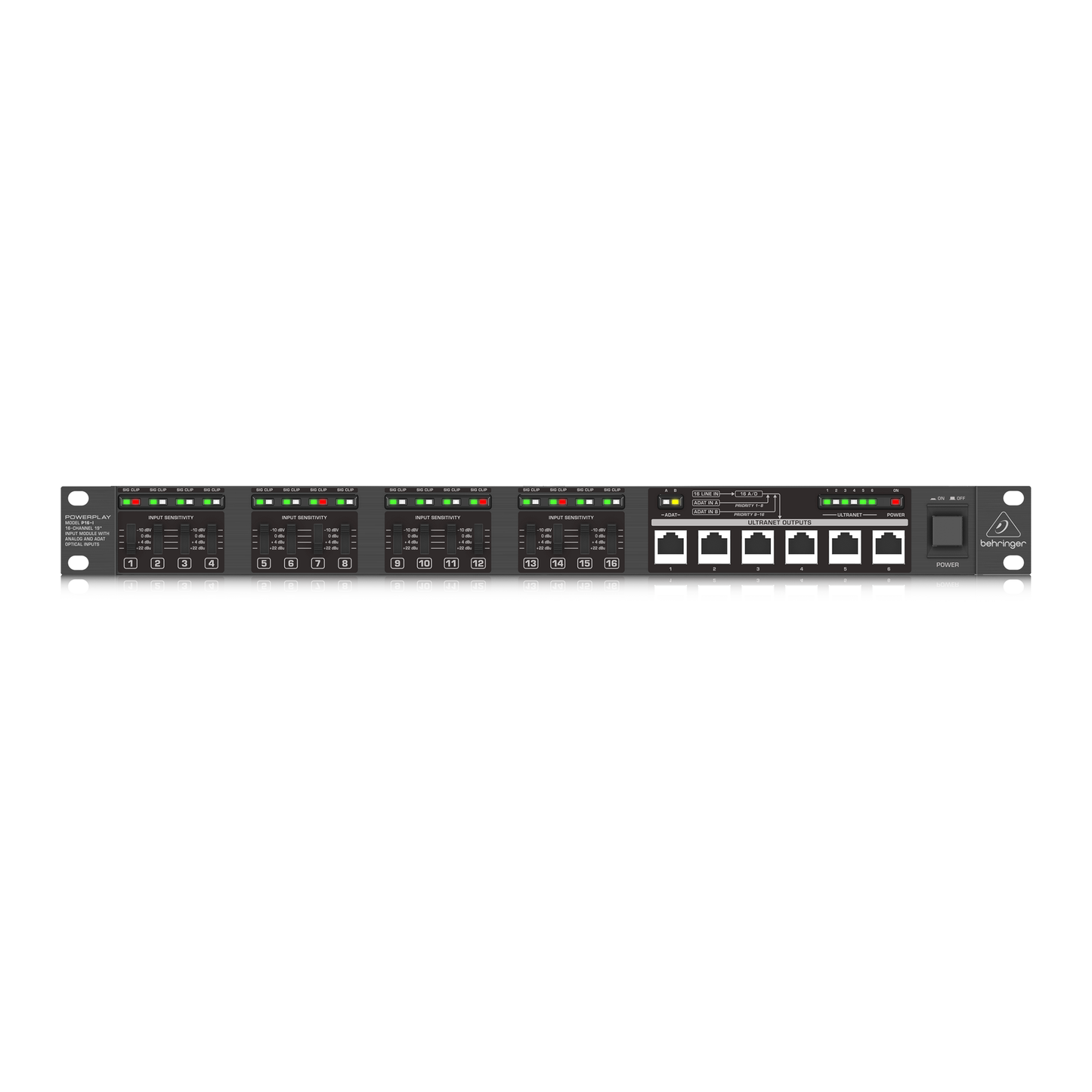 Behringer P16-I 16-Channel 19'' Input Module with Analog and ADAT Optical Inputs