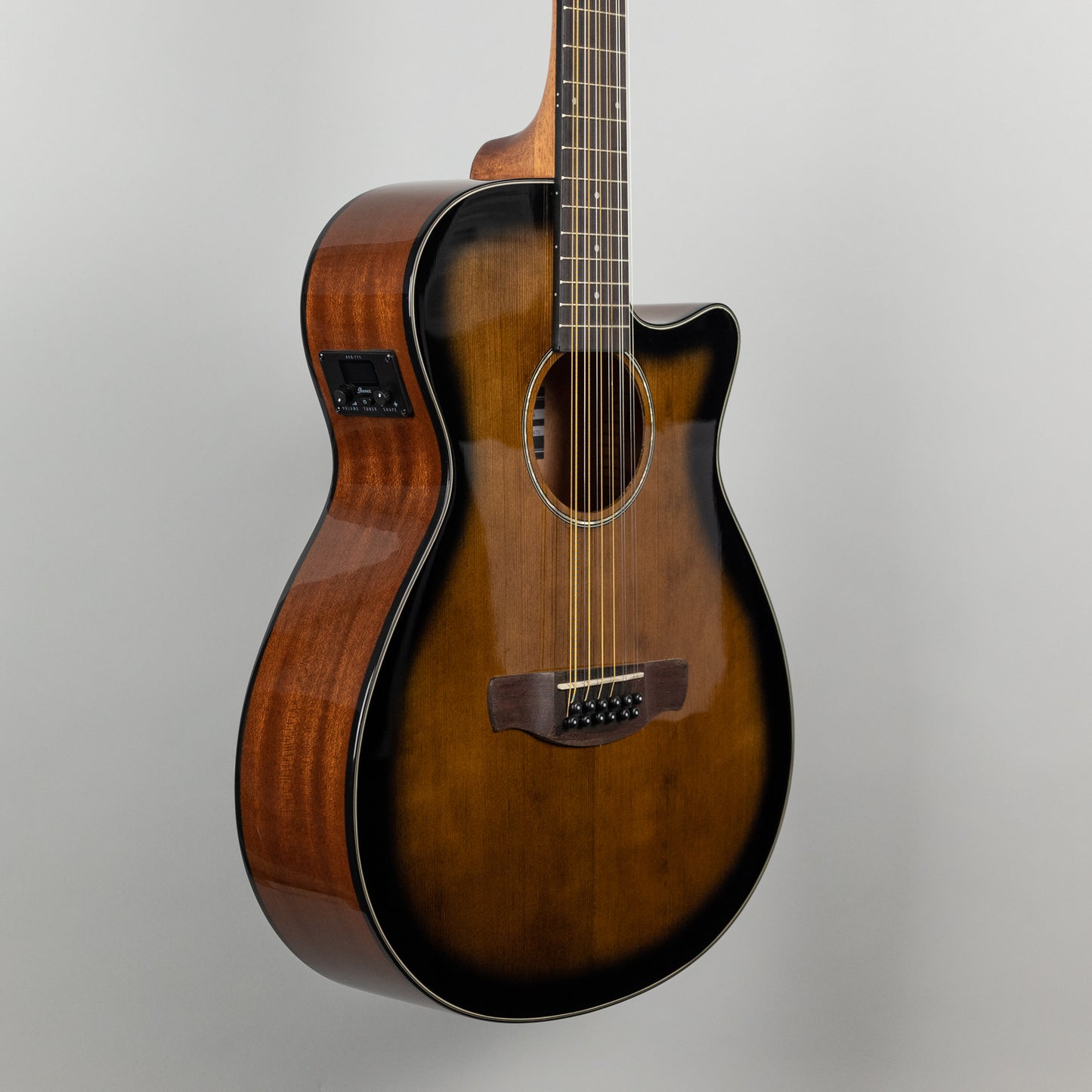 Ibanez AEG5012-DVH 12-String Acoustic/Electric Guitar in Dark Violin Sunburst