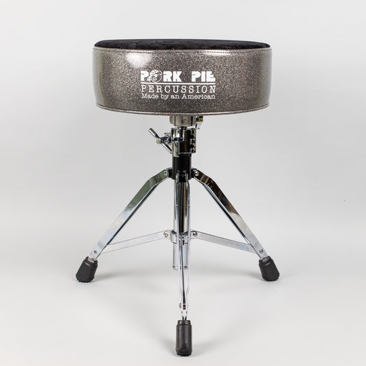 Pork Pie Round Drum Throne, Charcoal Sides/Black Crush Top