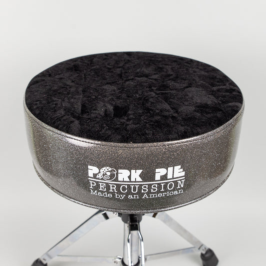 Pork Pie Round Drum Throne, Charcoal Sides/Black Crush Top