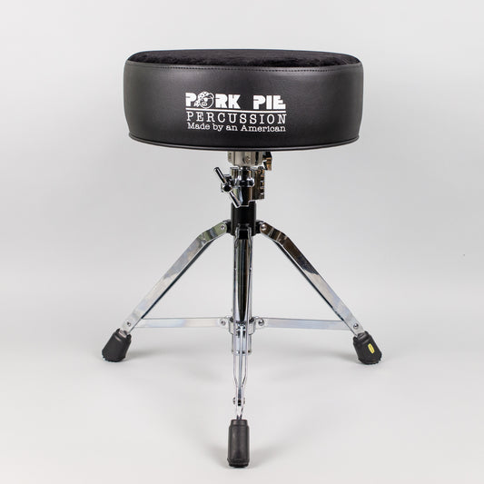 Pork Pie Round Drum Throne, Black Sides/Black Crush Top