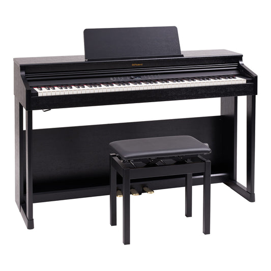 Roland RP701 Digital Piano in Contemporary Black w/Stand, Bench, & Pedal Unit