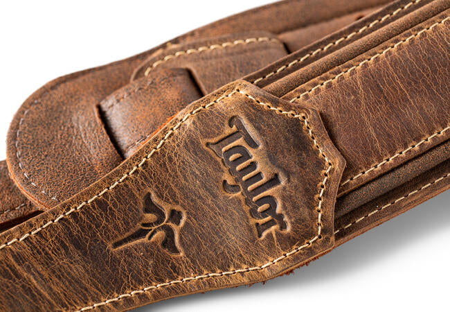 Taylor Wings Distressed Leather 2.5" Guitar Strap
