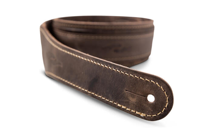 Taylor 800 Series Element Distressed Leather 2.5" Guitar Strap, Dark Brown