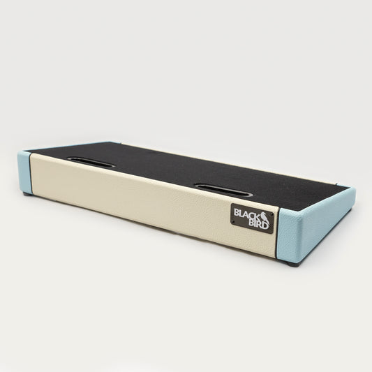Blackbird 12 x 24 Custom Ivory/Baby Blue Tolex Pedalboard with Gig Bag