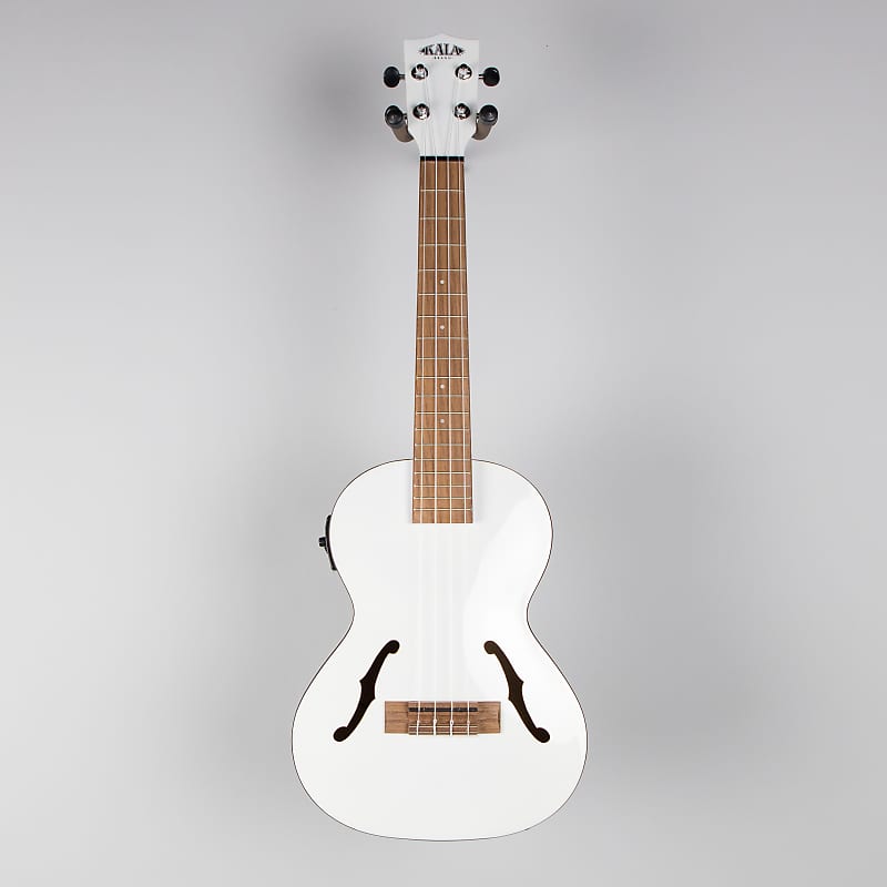 Kala Archtop Tenor Ukulele with EQ, Metallic White