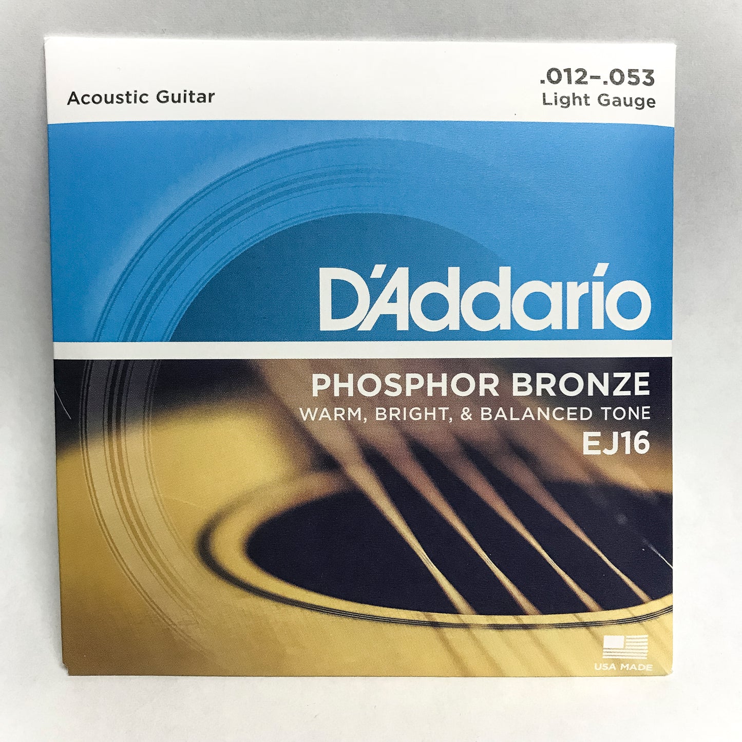 D'Addario EJ16 Phosphor Bronze Acoustic Guitar Strings, Light, 12-53