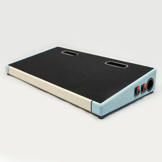 Blackbird 12 x 24 Custom Ivory/Baby Blue Tolex Pedalboard with Gig Bag