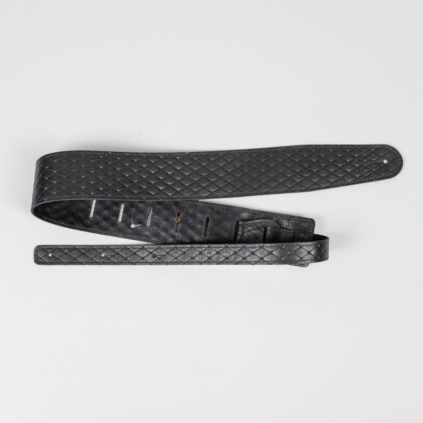 Henry Heller 2.5" Adjustable Quilted Garment Leather Guitar Strap, Black