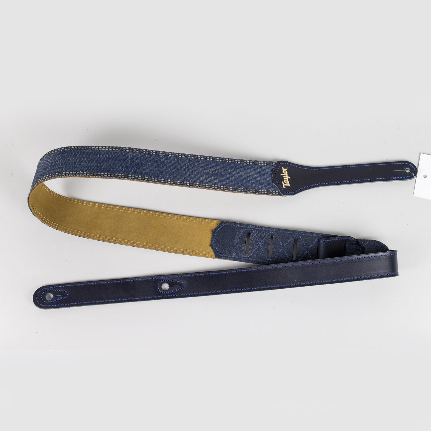 Taylor Blue Denim 2" Guitar Strap, Gold Logo