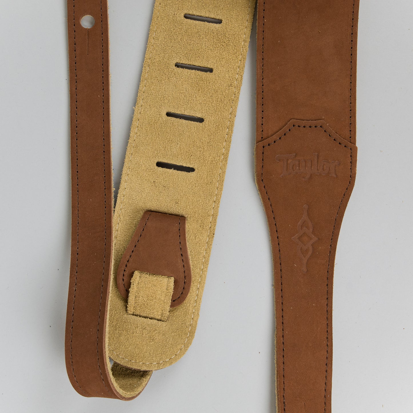 Taylor 300 Series Gemstone Medium Brown Sanded Suede Guitar Strap, 2.5"