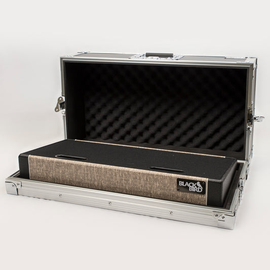 Blackbird 12 x 24 Custom Fawn/Black Tolex Pedalboard, 1/4"-In XLR-Out, with ATA Case