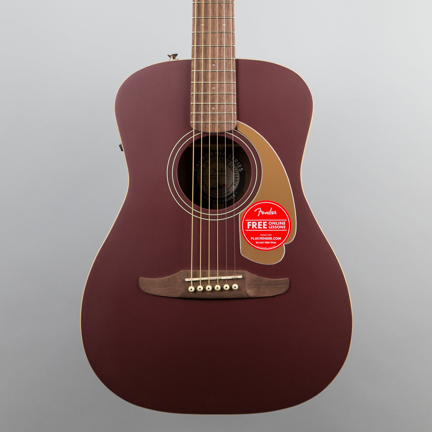 Fender Malibu Player Acoustic/Electric Guitar in Burgundy Satin