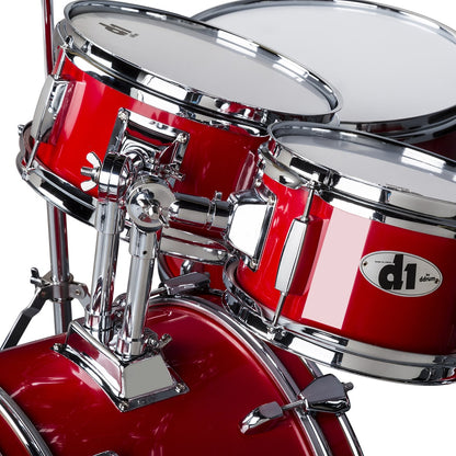ddrum D1 Junior 5-Piece Drum Set, Complete with Cymbals, in Candy Red