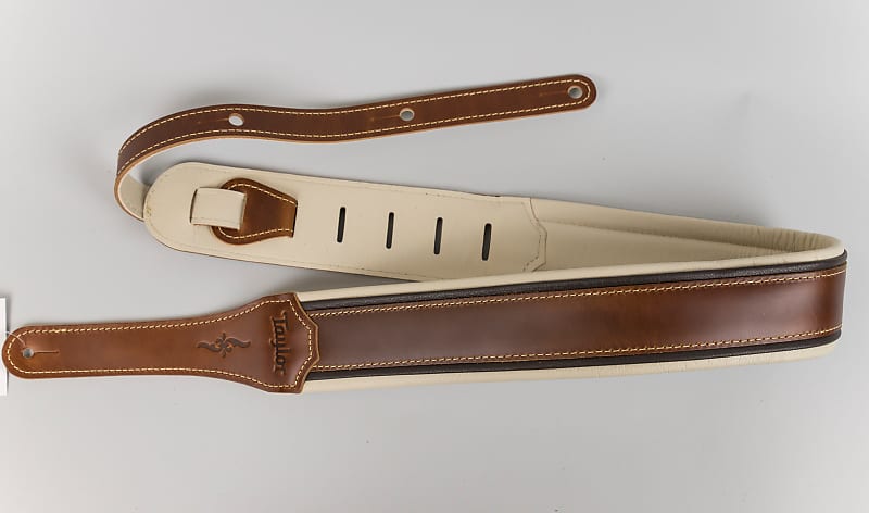 Taylor 400 Series Renaissance Medium Brown Leather Guitar Strap, 2.5"