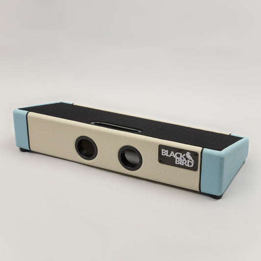 Blackbird Feather Board Custom Ivory/Baby Blue Tolex with Gig Bag