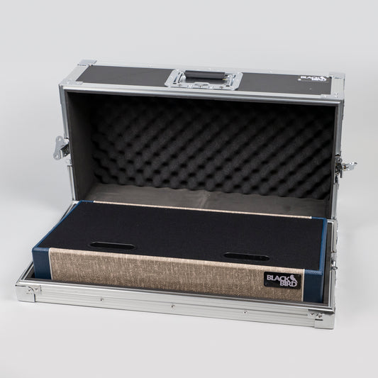 Blackbird 12 x 24 Custom Fawn/Navy Tolex Pedalboard with ATA Case