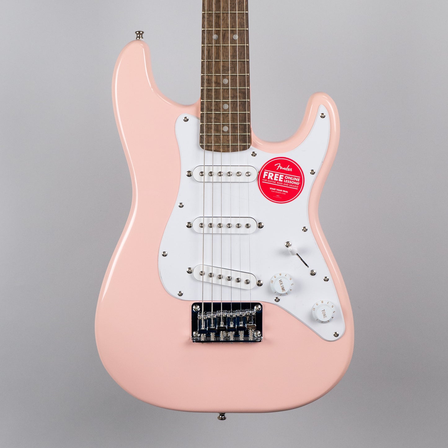 Squier Mini Stratocaster in Shell Pink