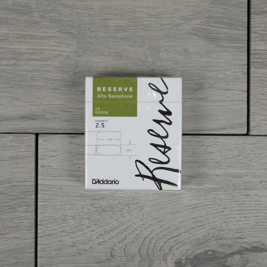 D'Addario Reserve Alto Saxophone Reeds, Strength 2.5 (Box of 10)