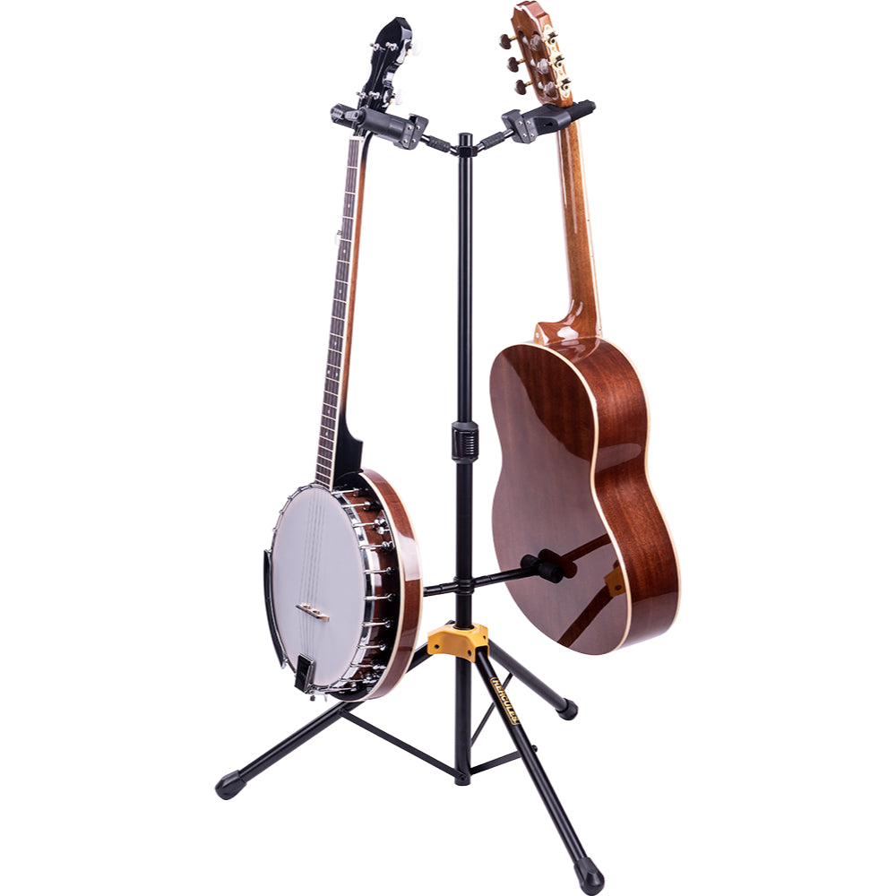 Hercules Auto Grip System Double Guitar Stand w/Foldable Backrest