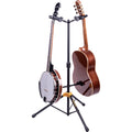 Hercules Auto Grip System Double Guitar Stand w/Foldable Backrest