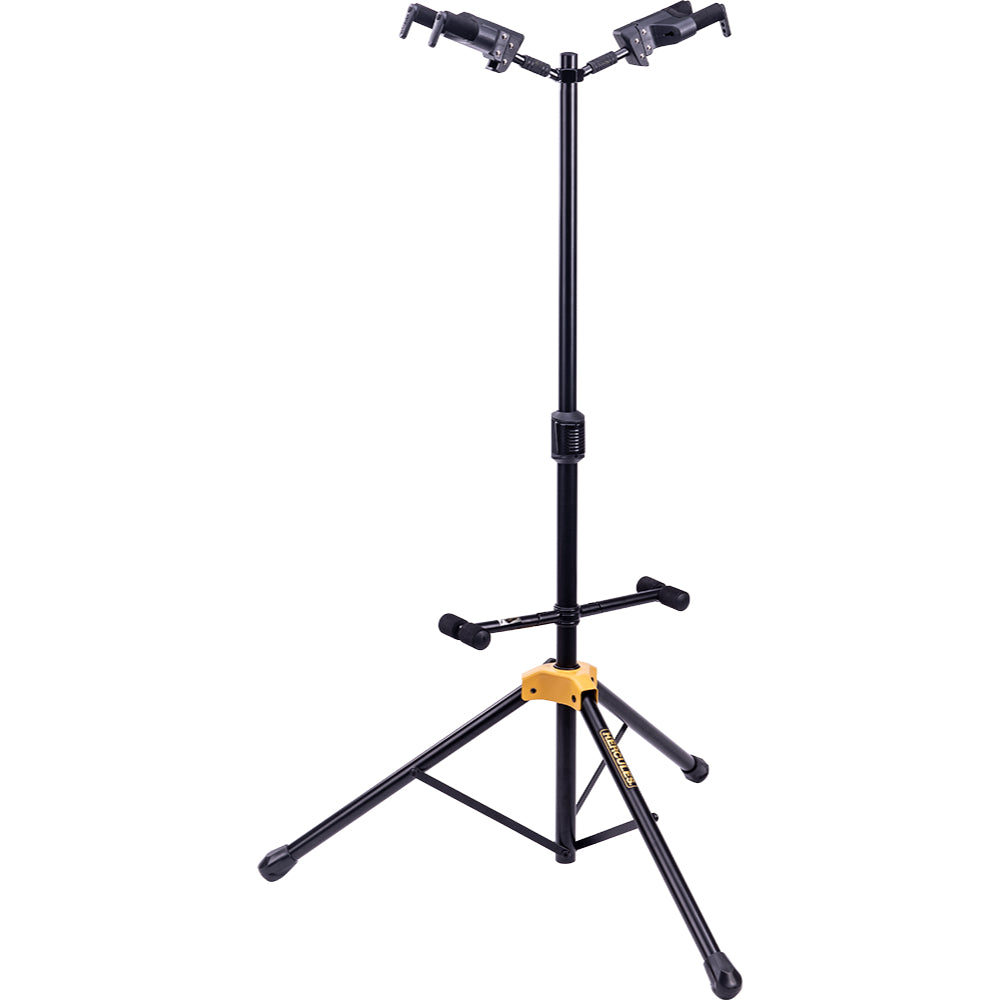 Hercules Auto Grip System Double Guitar Stand w/Foldable Backrest