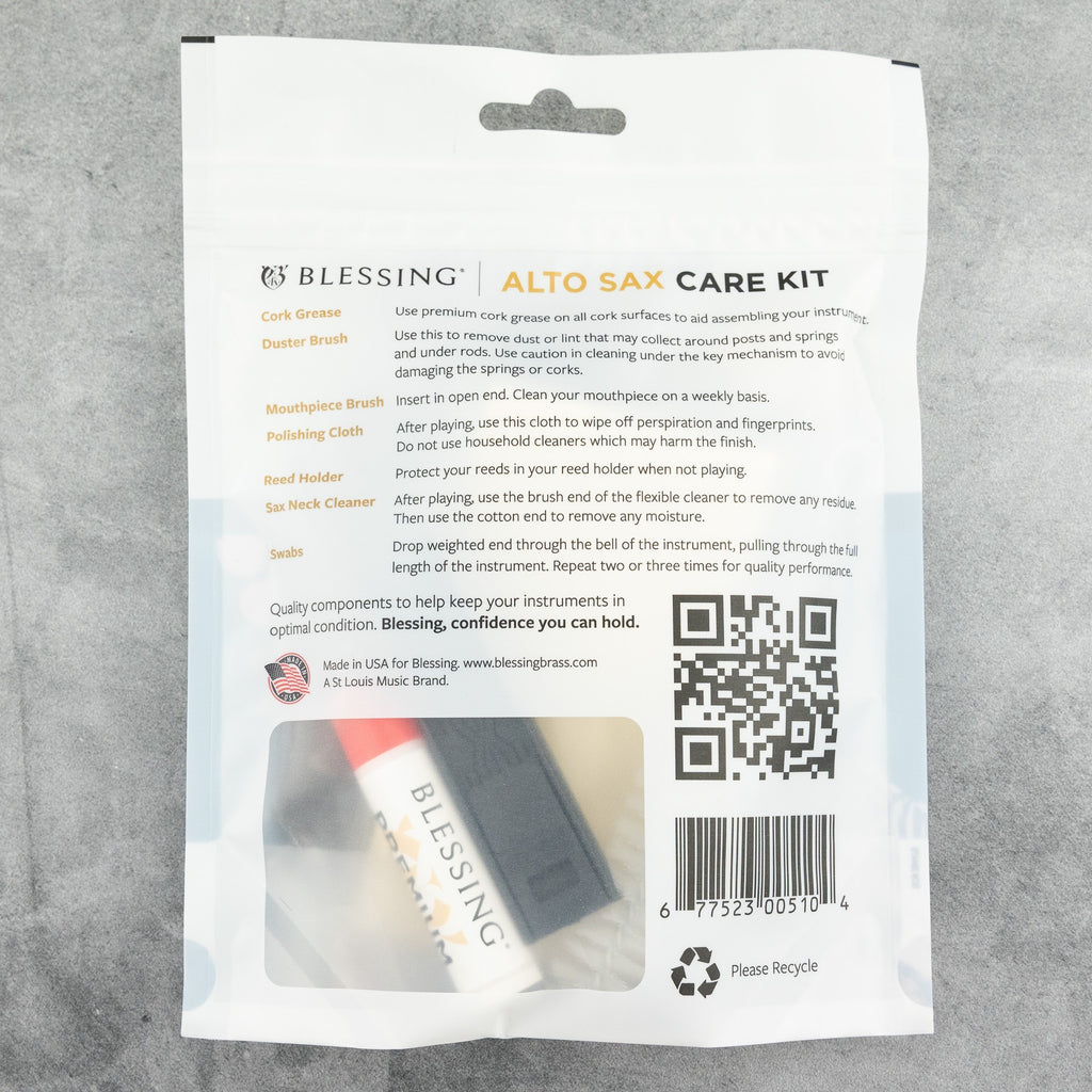 Blessing Alto Sax Care Kit / Folding Music Stand Bundle