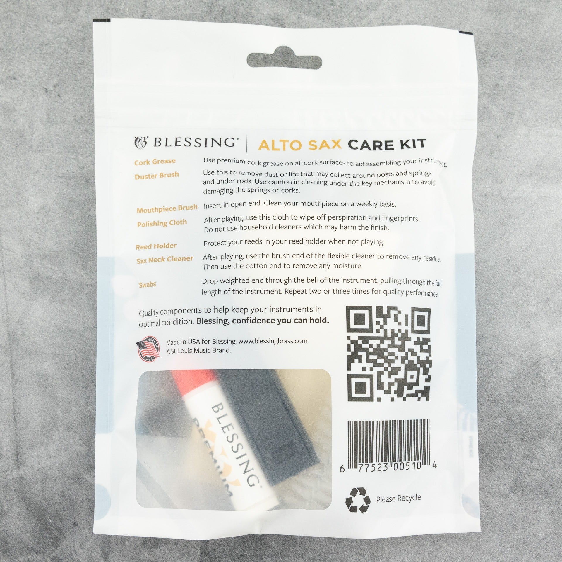Blessing Alto Sax Care Kit / Folding Music Stand Bundle