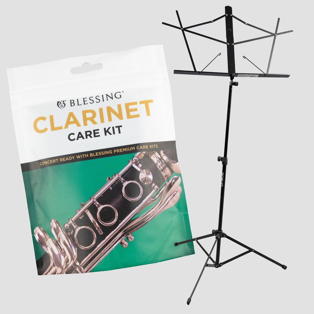 Blessing Clarinet Care Kit / Folding Music Stand Bundle