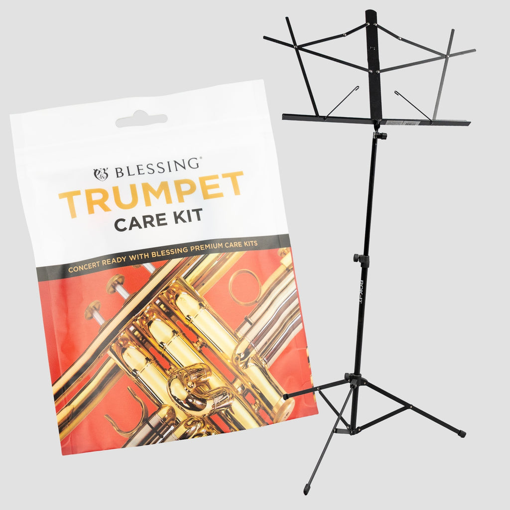 Blessing Trumpet Care Kit / Folding Music Stand Bundle