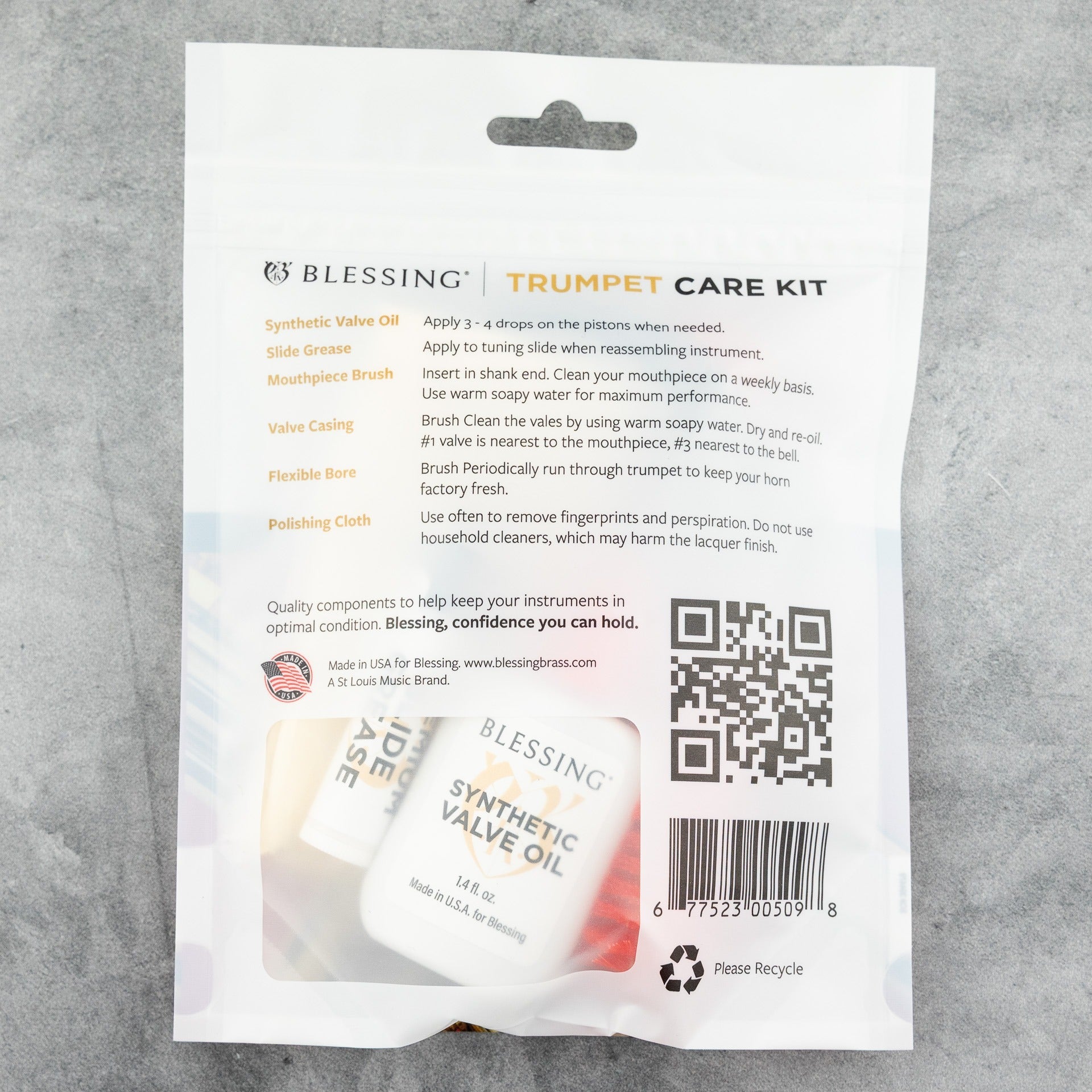 Blessing Trumpet Care Kit / Folding Music Stand Bundle