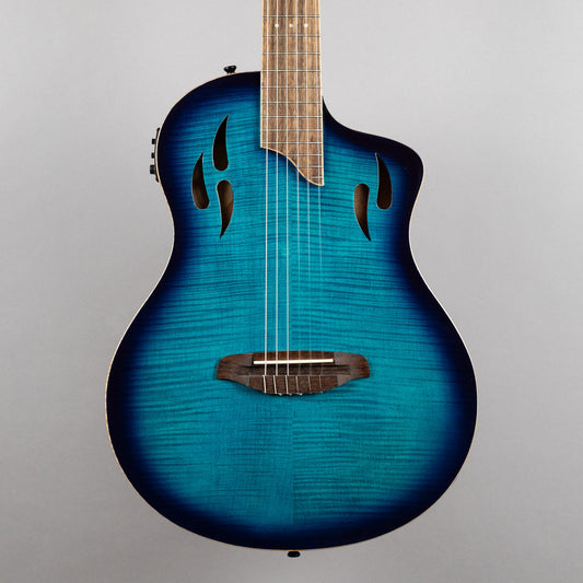 Ortega TourPlayer Nylon String Guitar, Flamed Maple Blue Top (C240600258)