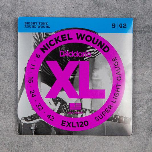 D'Addario EXL120 Nickel Wound Electric Guitar Strings, 09-42, Super Light Set